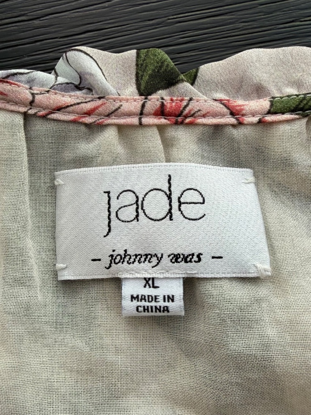 JOHNNY WAS Jade Women’s XL Juliette Silk Tiered Midi Dress Black Cream Floral - Picture 5 of 9